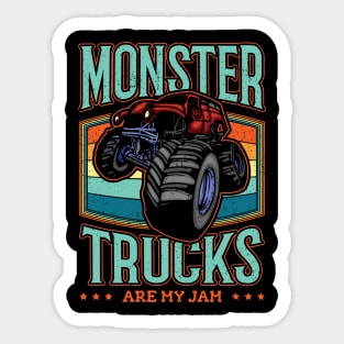 Monster Truck are my Jam Vintage Trucker Sticker